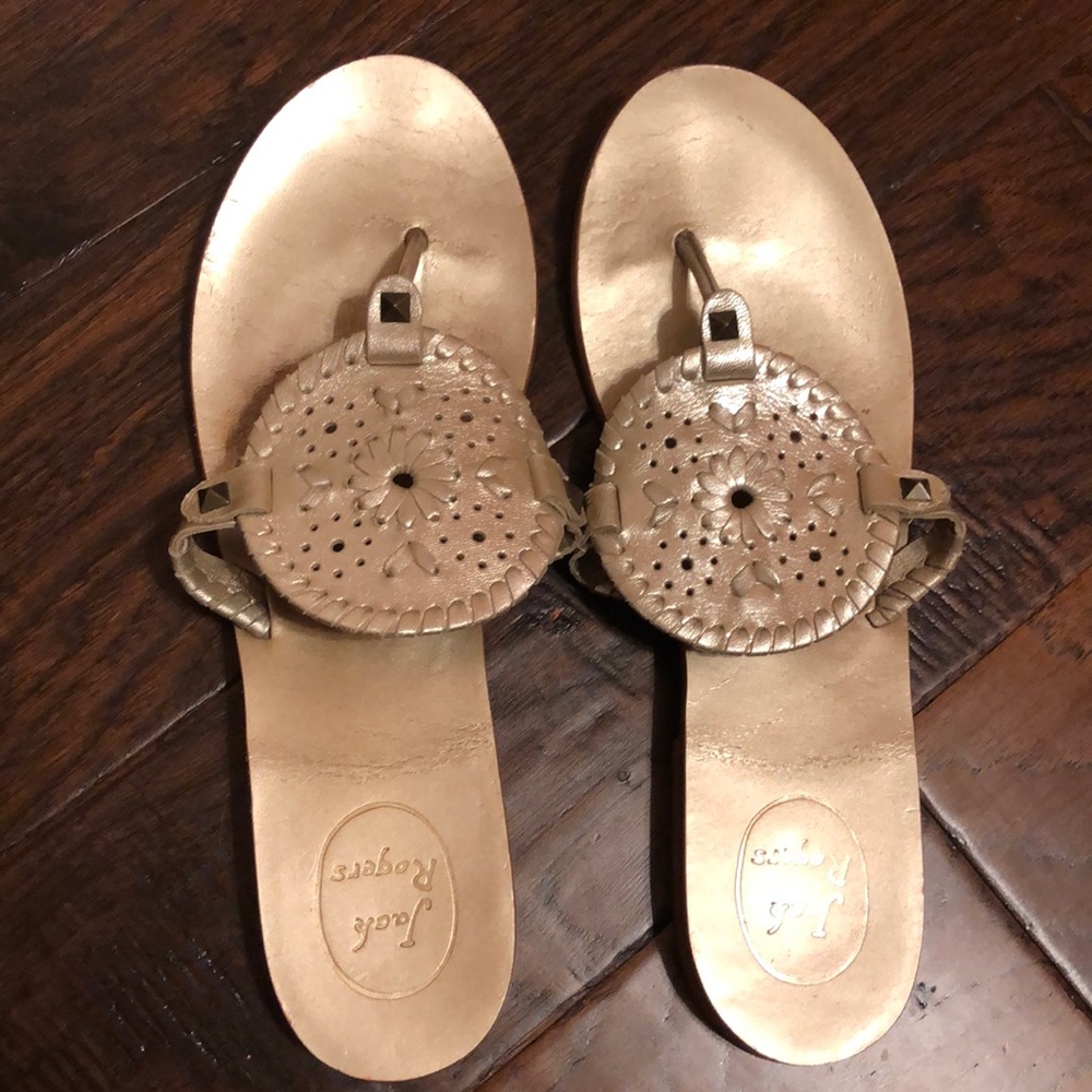 Gold Jack Rogers sandals